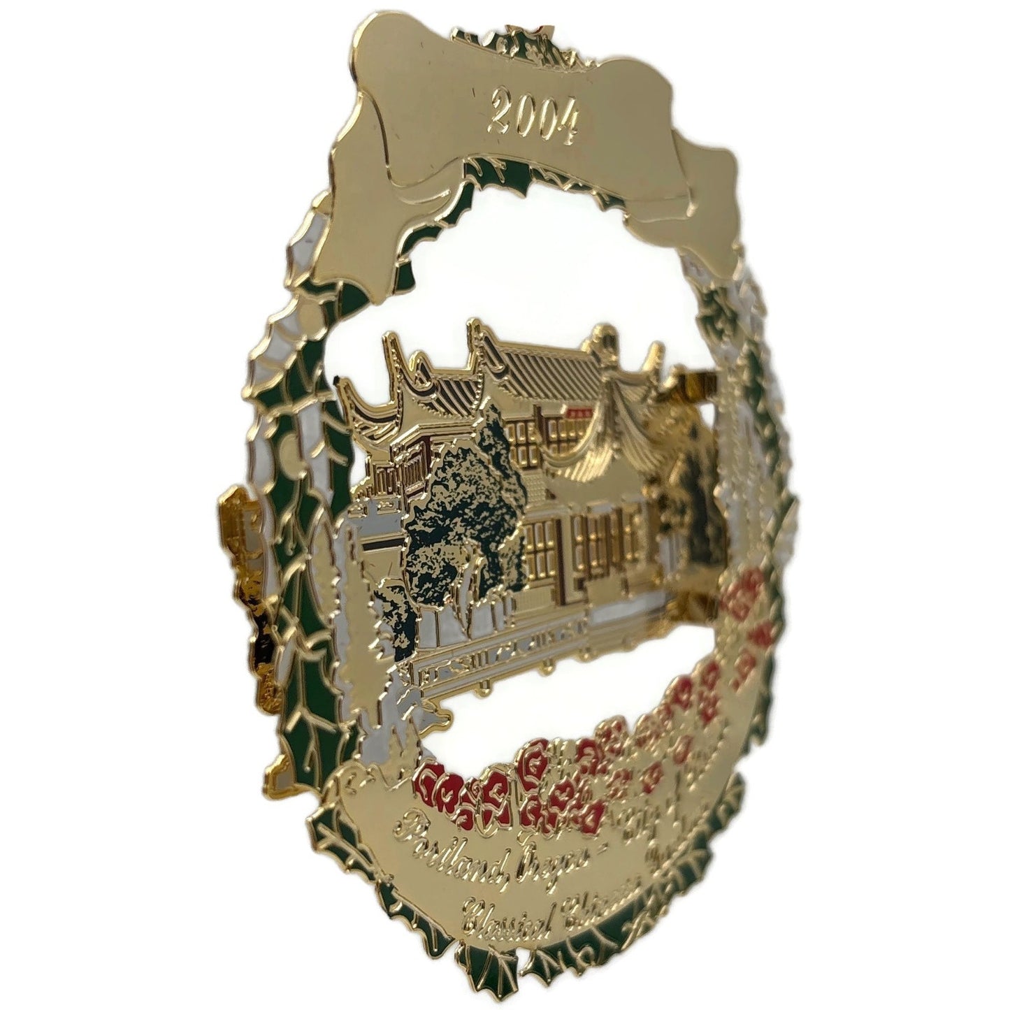The Portland Ornament 2004 Portland Classical Chinese Garden Gold Plated Floral