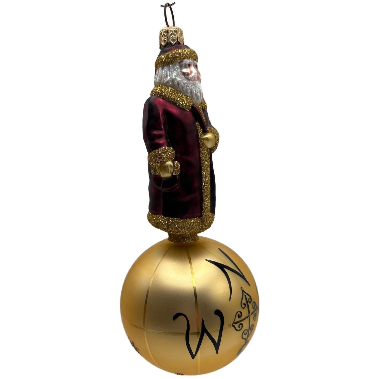 Patricia Breen Sojourning Santa Bordeaux Snowflakes Christmas Ornament Nieman