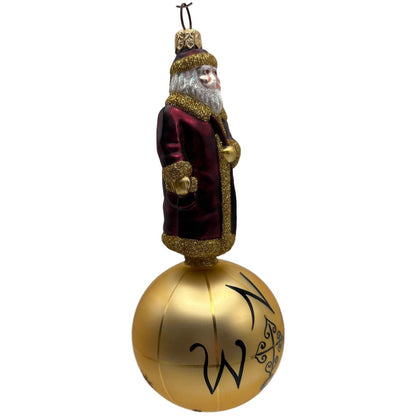 Patricia Breen Sojourning Santa Bordeaux Snowflakes Christmas Ornament Nieman