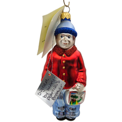 Patricia Breen Henrys First Day Of School Red Blue Signed Christmas Ornament