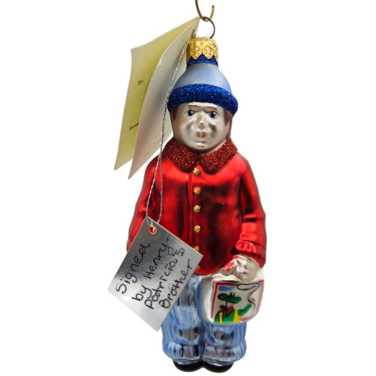Patricia Breen Henrys First Day Of School Red Blue Signed Christmas Ornament
