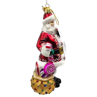 Kurt S Adler Bellissimo Santa Claus Candy Cane Christmas Tree Ornament BELL0008