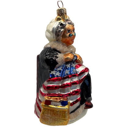 Christopher Radko Betsy Ross Sewing American Flag Patriotic Ornament 98-113-0