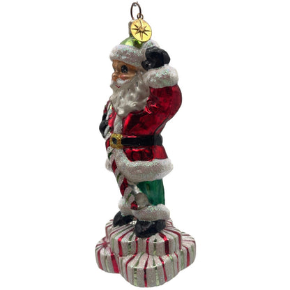 Christopher Radko Christmas Joy Santa Candy Cane Peppermint Ornament 00-076-0