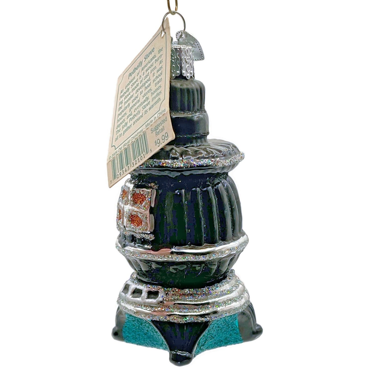 Potbelly Stove Black Americana Ornament OWC Old World Christmas Tree Decoration