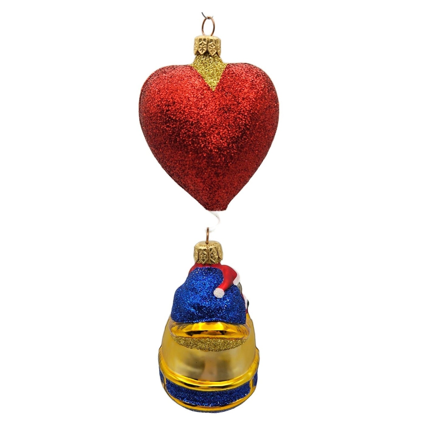 Patricia Breen Love is in the Air Gold Santa Claus Heart Christmas Tree Ornament