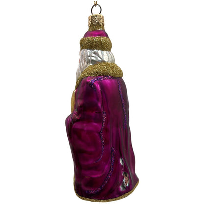 Patricia Breen Making His List Fuchsia Santa Claus Christmas Tree Ornament