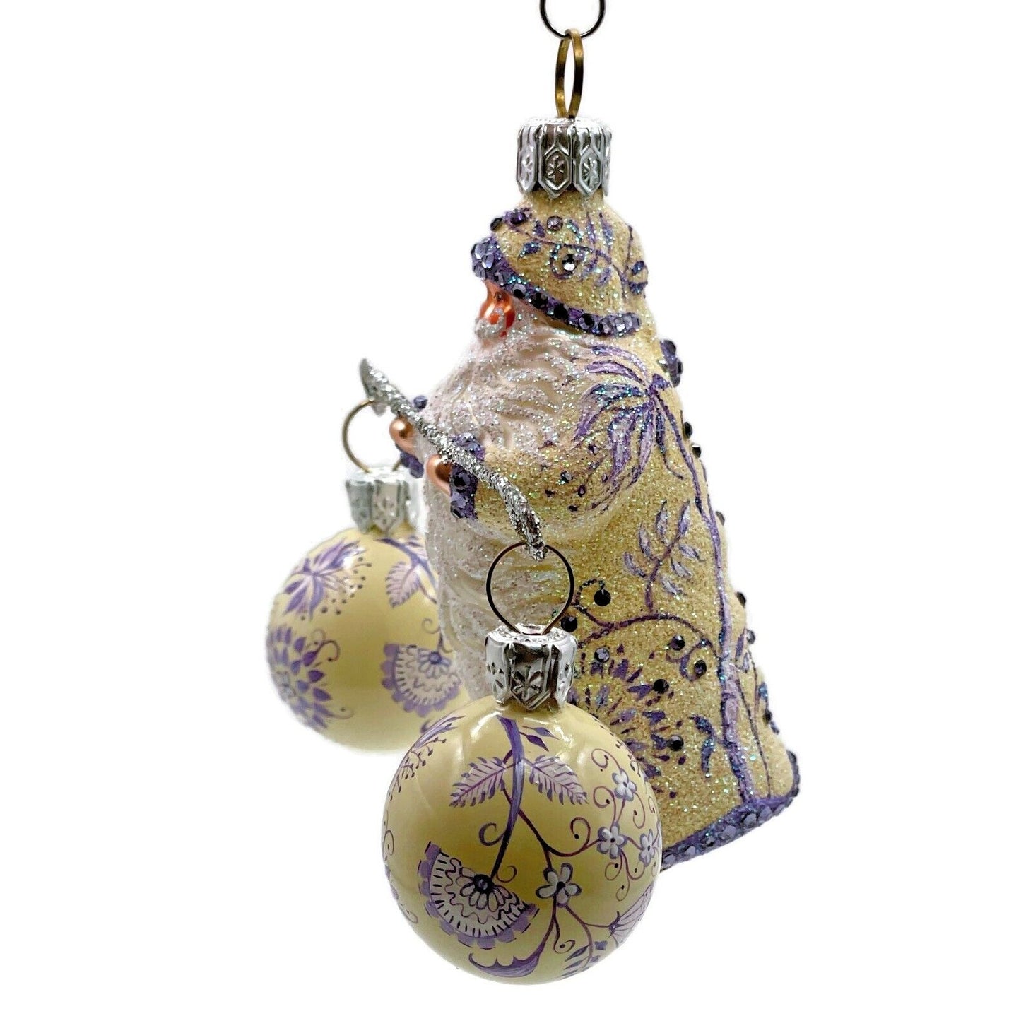 Patricia Breen Balance Chinoiserie Violet Santa Claus Spring Christmas Ornament