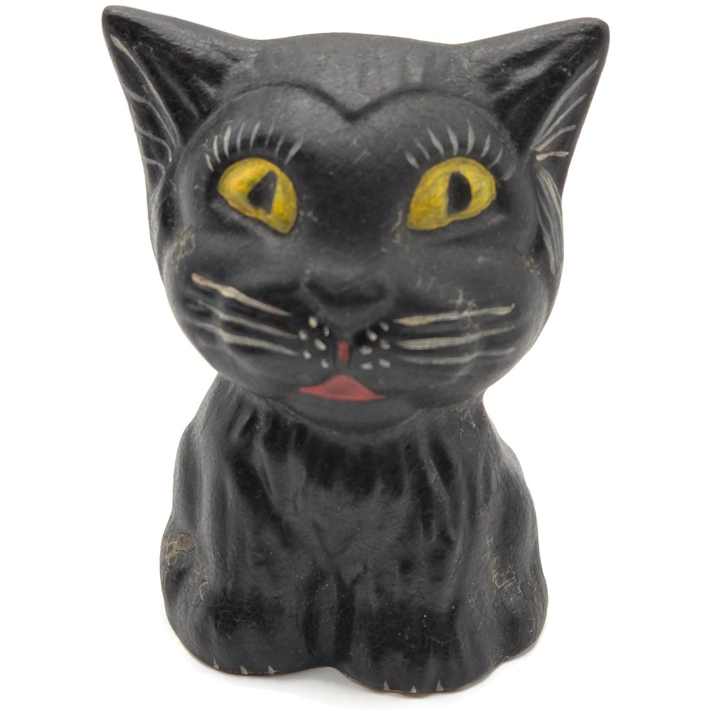 Vaillancourt Black Halloween Cat Chalkware Art Animal Fall Autumn Figurine 1998