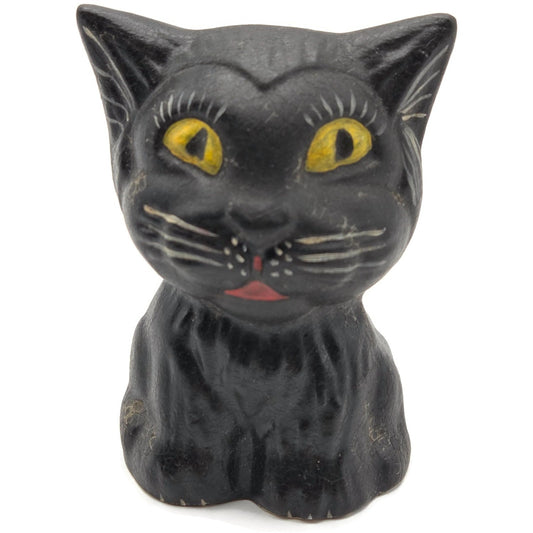 Vaillancourt Black Halloween Cat Chalkware Art Animal Fall Autumn Figurine 1998