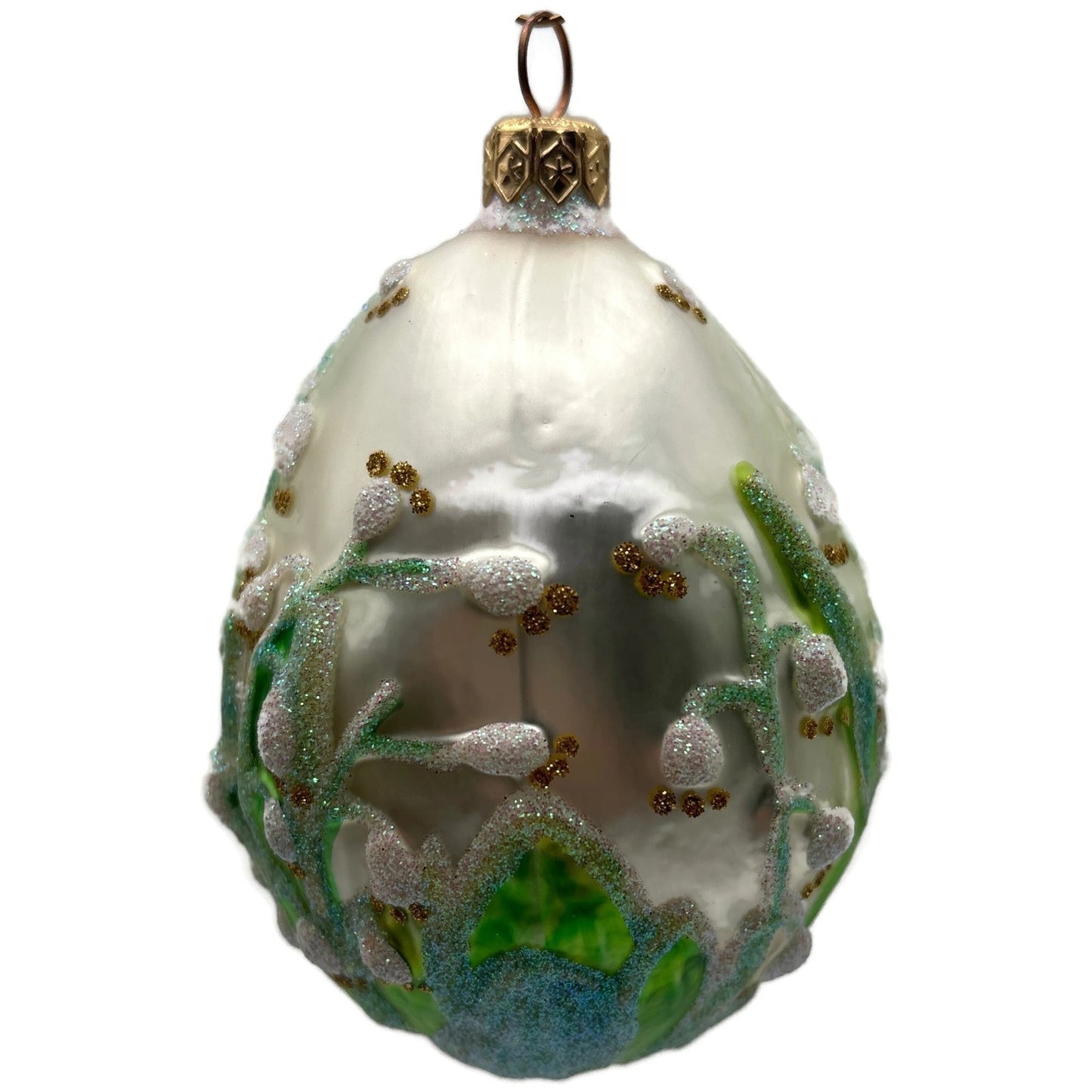 Patricia Breen Lily of the Valley Floral Glass Easter Christmas Ornament 9600AIC