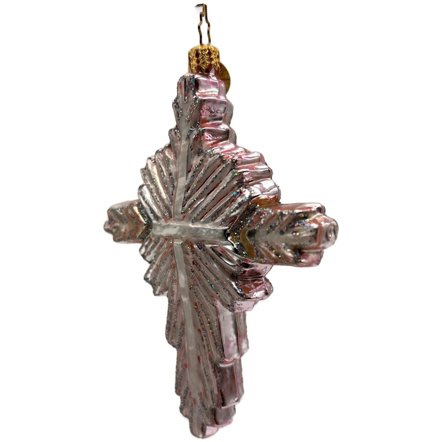 Christopher Radko Iridescent Cross Christmas Tree Ornament