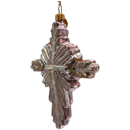 Christopher Radko Iridescent Cross Christmas Tree Ornament
