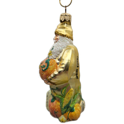 Patricia Breen Harvest Santa Gold Pumpkins Fall Christmas Ornament Signed 2230