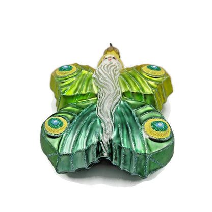 Patricia Breen Flutterby Santa Claus Yellow Green Spring Christmas Tree Ornament