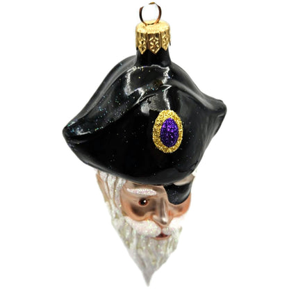 Patricia Breen Pirate Rex Black Santa Head Nautical Christmas Tree Ornament 9700