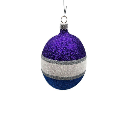 Patricia Breen Eggs Set of 3 Purple Blue Silver Easter Christmas Tree Ornament