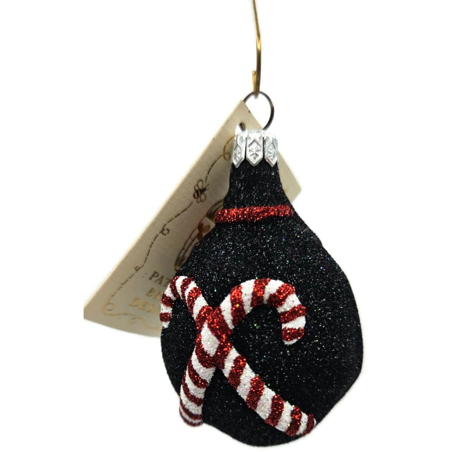 Patricia Breen Peppermint Sack Black Candy Canes Christmas Tree Ornament CATZ
