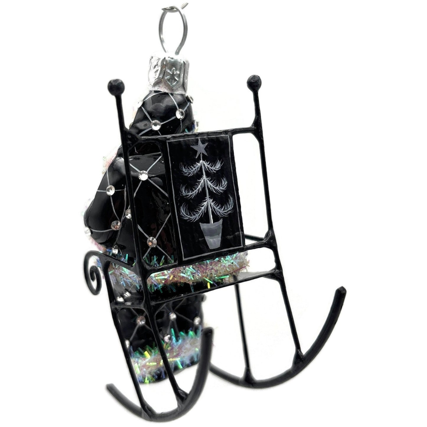 Patricia Breen Fitzgerald Santa Black Rocking Chair Standing Christmas Ornament