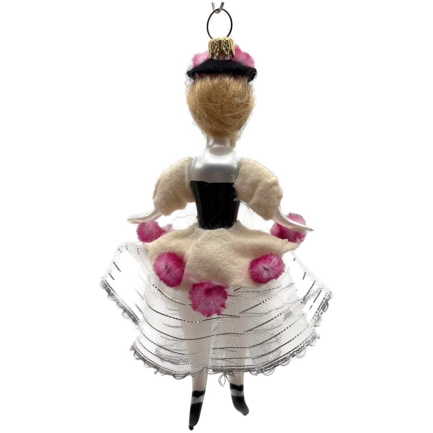 De Carlini Elegant Lady Southern Belle Italian Glass Christmas Ornament
