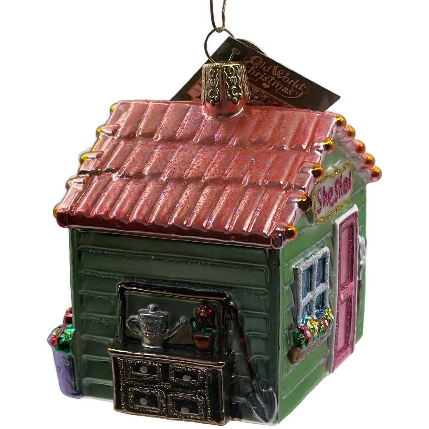 She Shed Ornament Old World Christmas Garden Yard Blown Glass Christmas Tree OWC