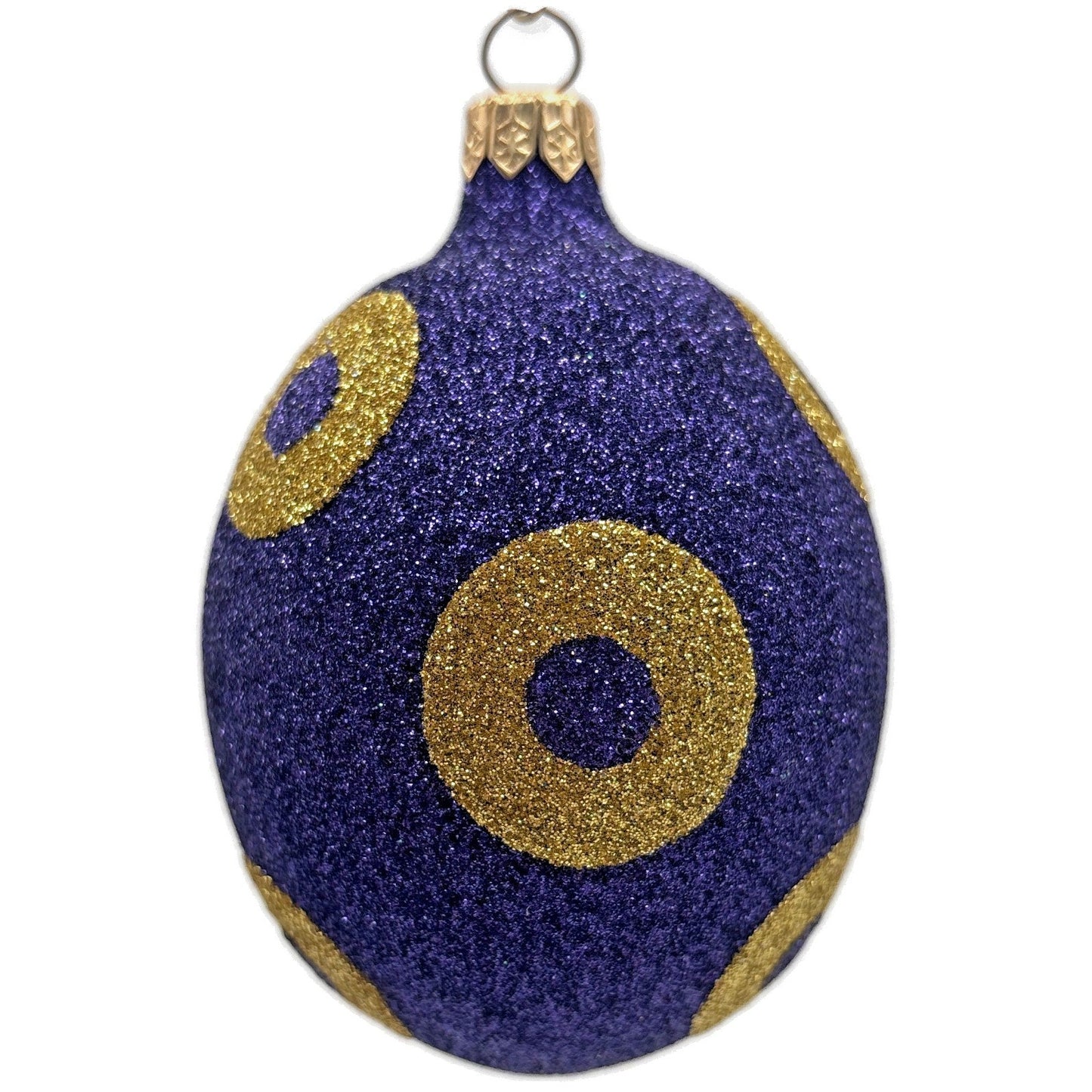 Patricia Breen Egg Purple Gold Polka Dot Easter Christmas Tree Ornament Glitter