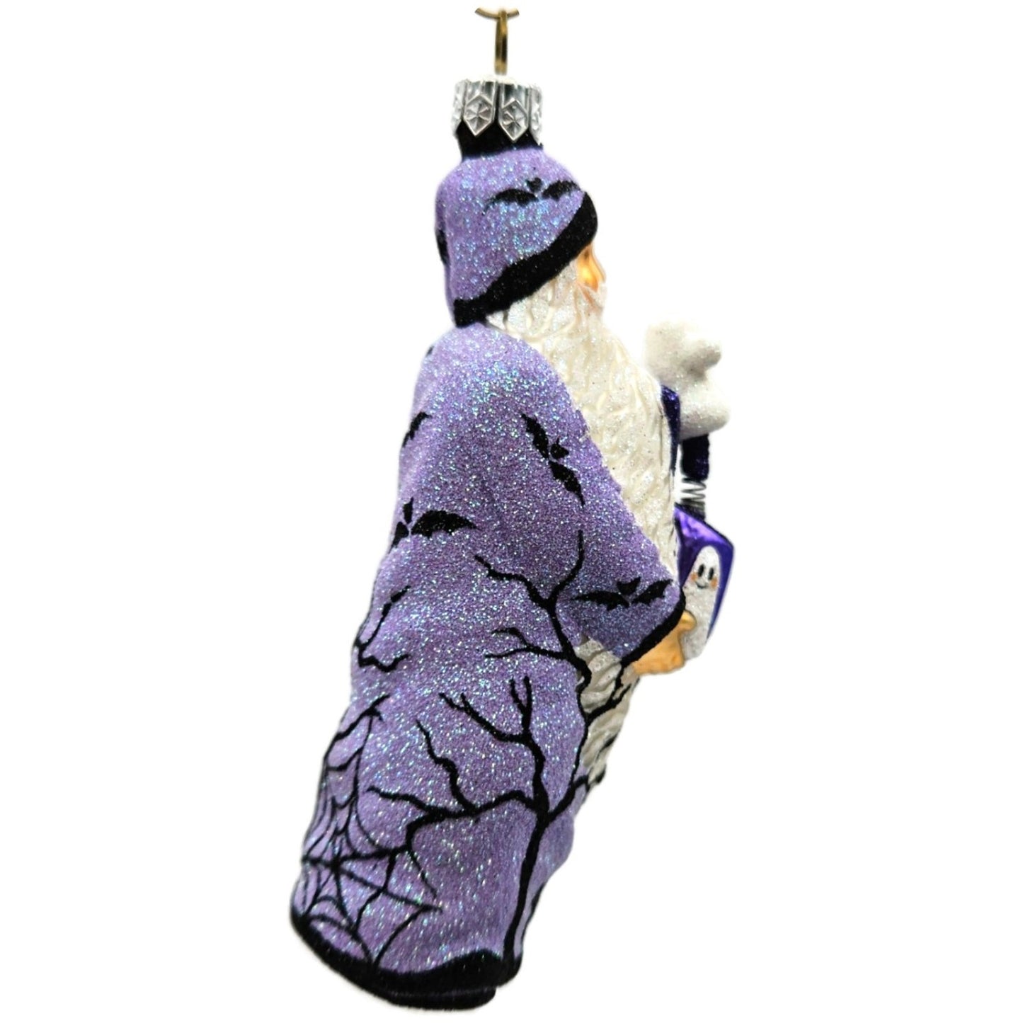Patricia Breen Jack in the Box Santa Lavender With Ghost Halloween Ornament NM