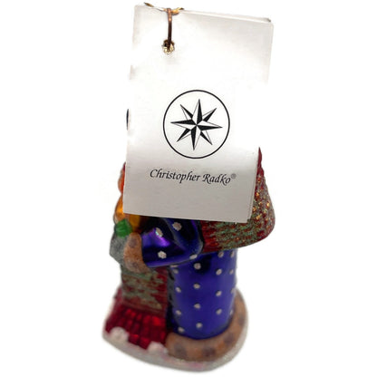 Christopher Radko Chimney Sweets Santa Snow Glass Christmas Ornament 98-186-0
