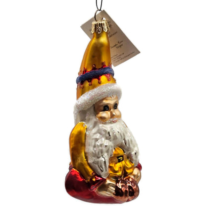 Christopher Radko Elfin Magic Sitting Gold Red Pants Christmas Tree Ornament