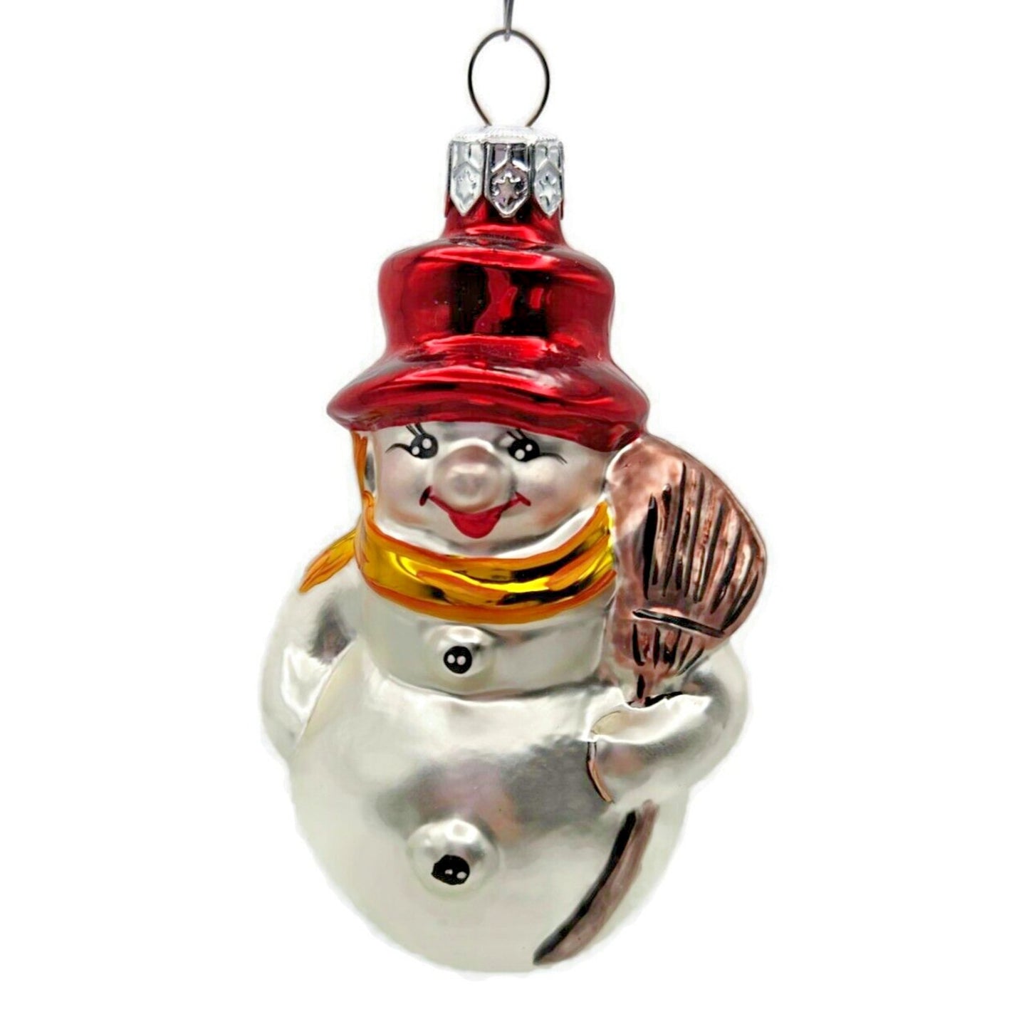 Christopher Radko Littlest Snowman Red Hat Glass Christmas Ornament 92-067-0