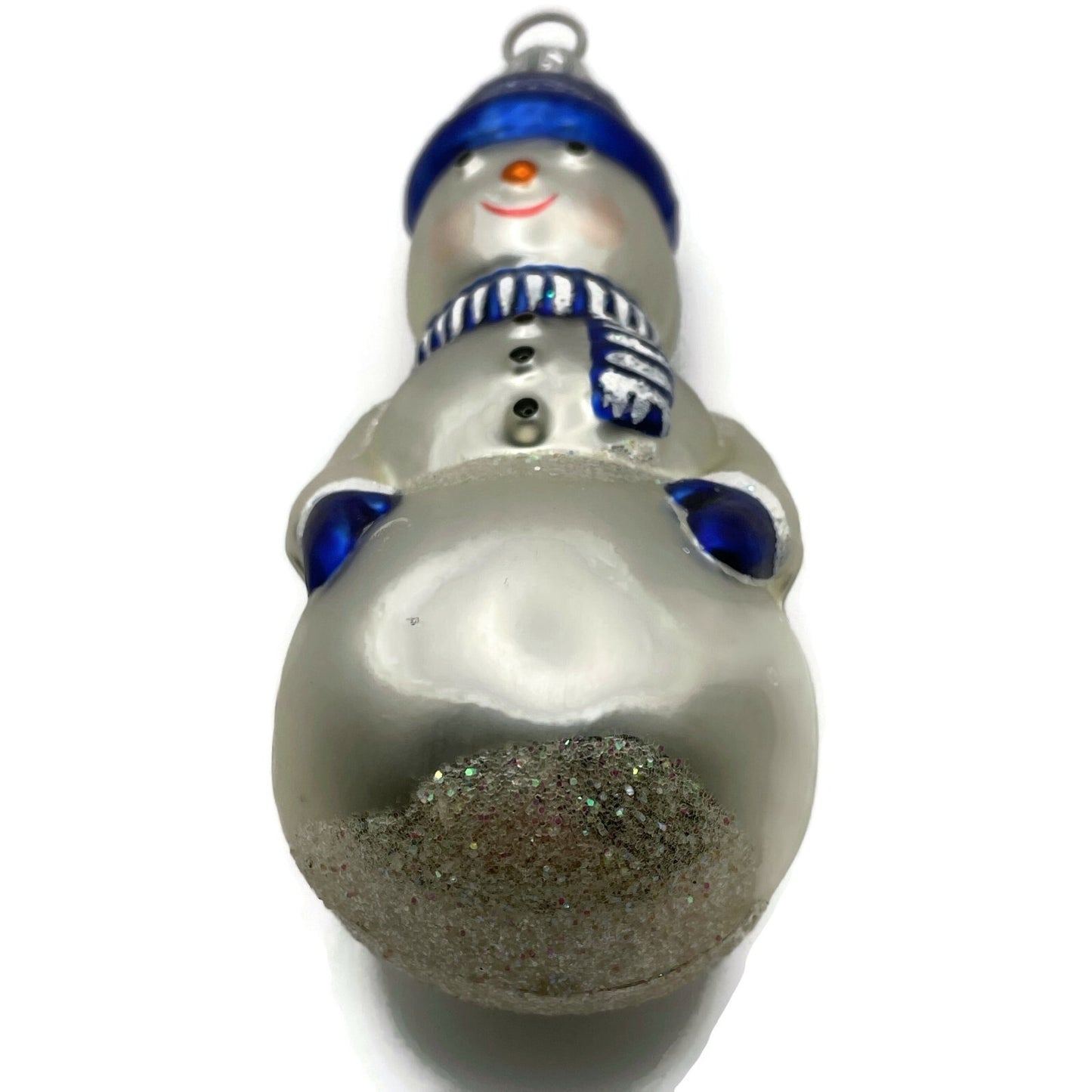 Patricia Breen Snow Boy Blue Striped Winter Snowman Christmas Tree Ornament