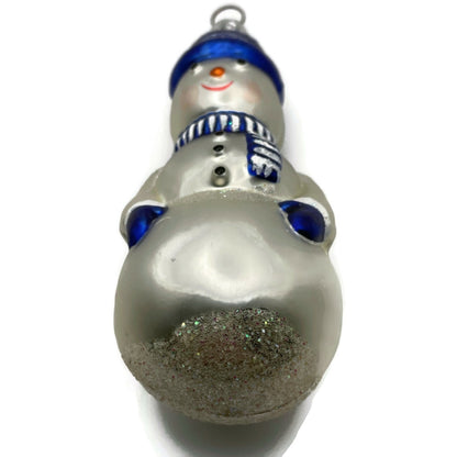 Patricia Breen Snow Boy Blue Striped Winter Snowman Christmas Tree Ornament