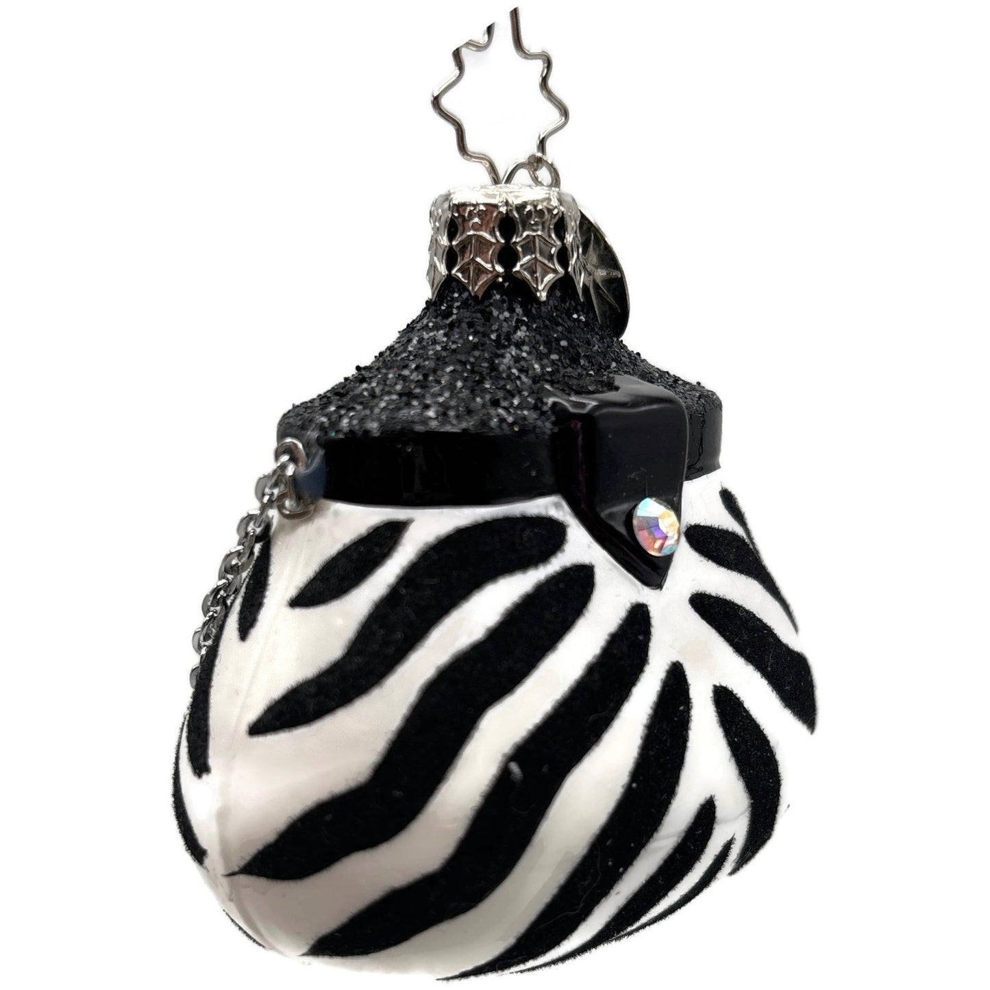 Christopher Radko Viva La Mode Zebra Purse Handbag Christmas Ornament 1012039