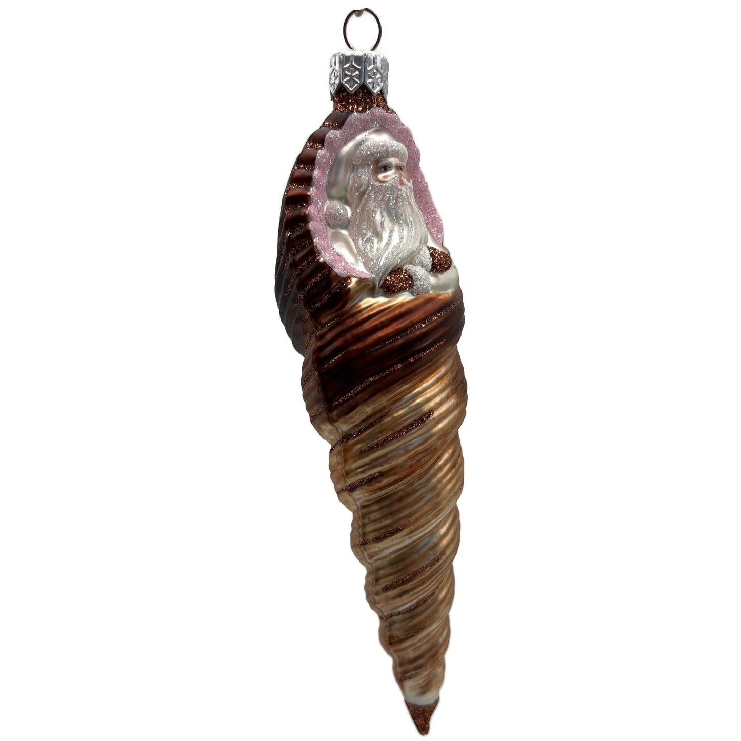 Patricia Breen Triton Santa Brown Seashell Nautical Christmas Tree Ornament