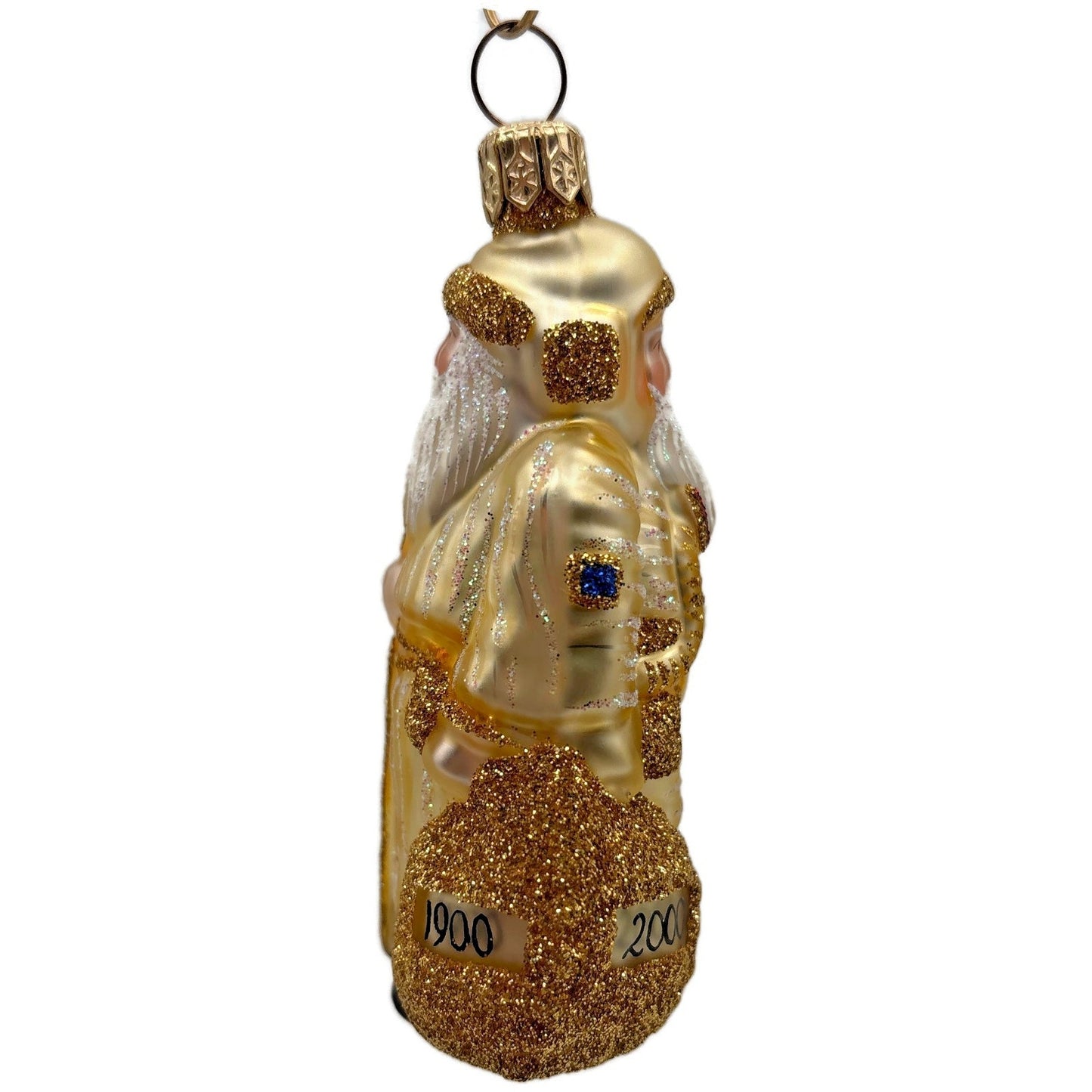 Patricia Breen Miniature Millennium Santa Gold Christmas Tree Ornament NM