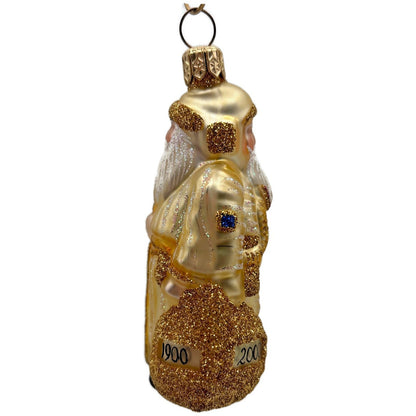 Patricia Breen Miniature Millennium Santa Gold Christmas Tree Ornament NM