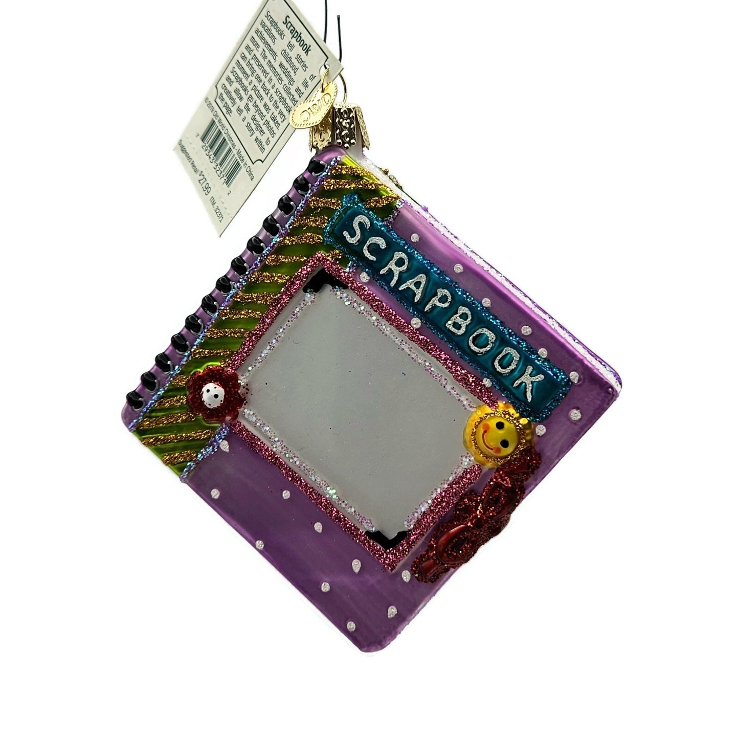 Old World Christmas Scrapbook Dotted Christmas Holiday Tree Ornament OWC 32371