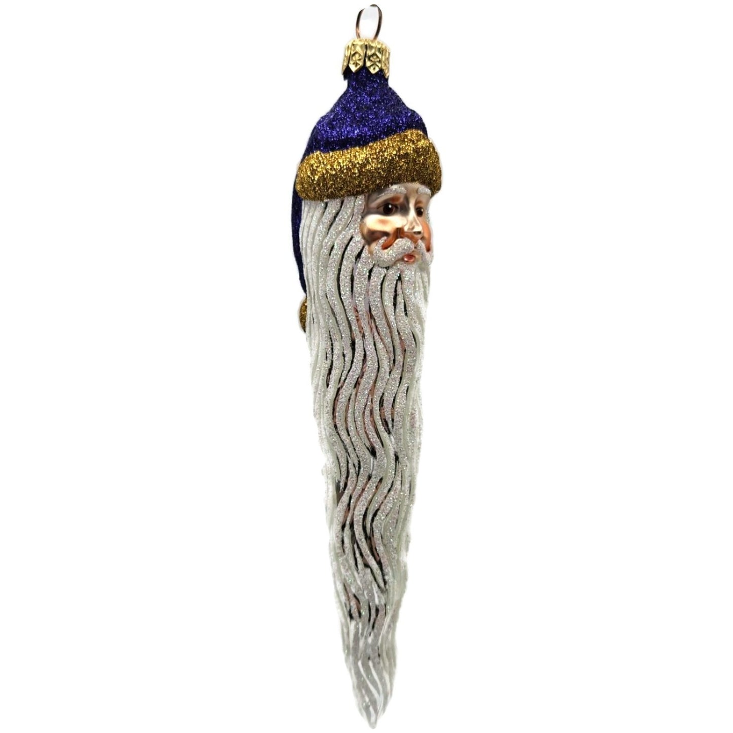 Patricia Breen Santa Icicle Purple Gold White Christmas Tree Ornament
