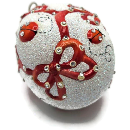 Patricia Breen Beribboned Egg Ladybugs Red White Easter Christmas Tree Ornament