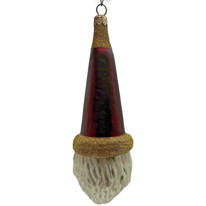 Patricia Breen Wink of His Eye Bordeaux Santa Claus Head Christmas Tree Ornament