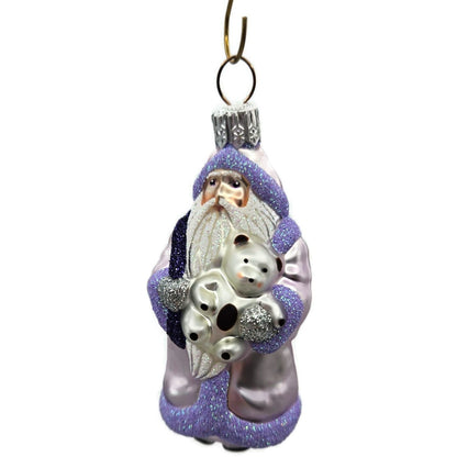 Patricia Breen Miniature Santa And Teddy Lavender Christmas Tree Ornament CATZ