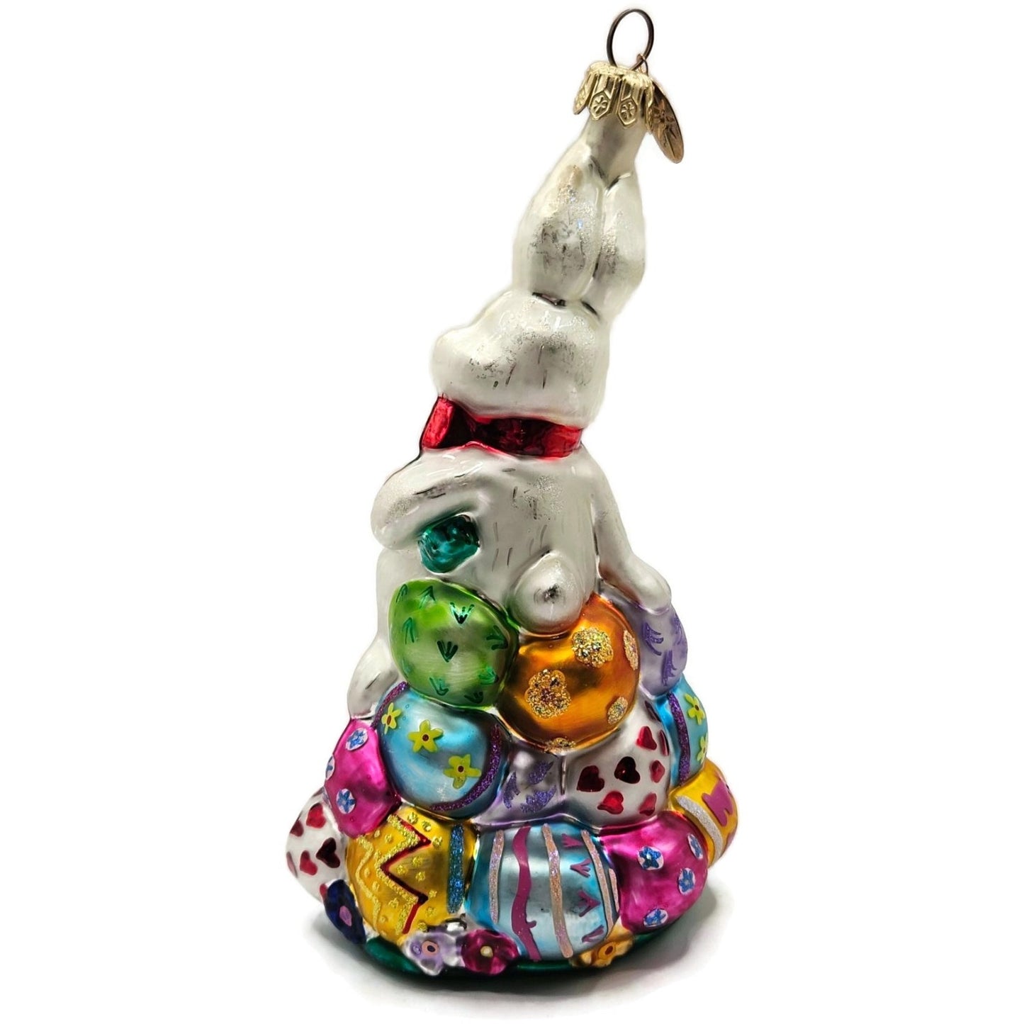 Christopher Radko Egg Hop Easter Bunny Egg Holiday Glass Ornament 004960