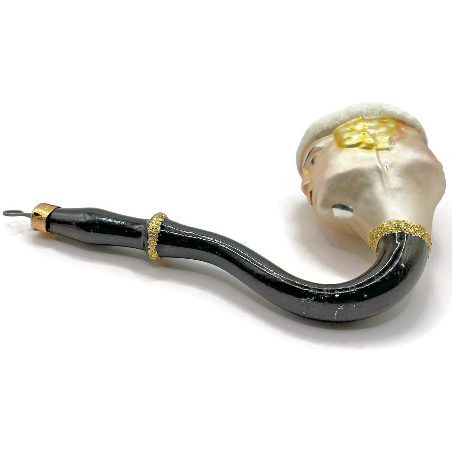 Christopher Radko Talking Pipe Two Faced Black Pearl Christmas Tree Ornament