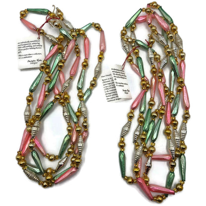 Christopher Radko Bead Garland Sorbet 72 Inch Strand 92-223-1 Christmas Set of 2