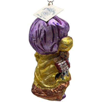 Larry Fraga Magical Santa Claus Yellow Glitter Series Christmas Tree Ornament