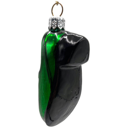 Patricia Breen Little Ones Shoe Green Silver Buckle Christmas Tree Ornament NM