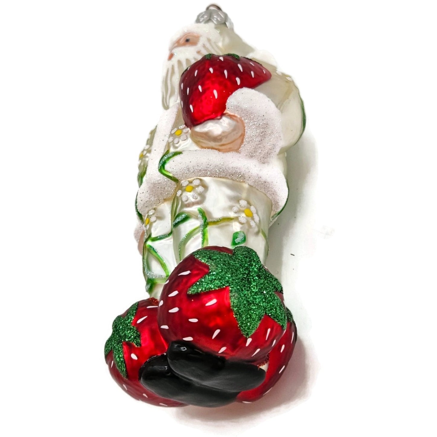 Patricia Breen Strawberry Santa Claus Flowers Spring Fruit Christmas Ornament