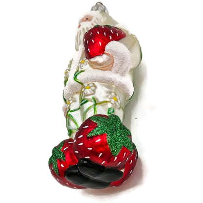 Patricia Breen Strawberry Santa Claus Flowers Spring Fruit Christmas Ornament