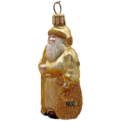 Patricia Breen Miniature Millennium Santa Gold Christmas Tree Ornament NM