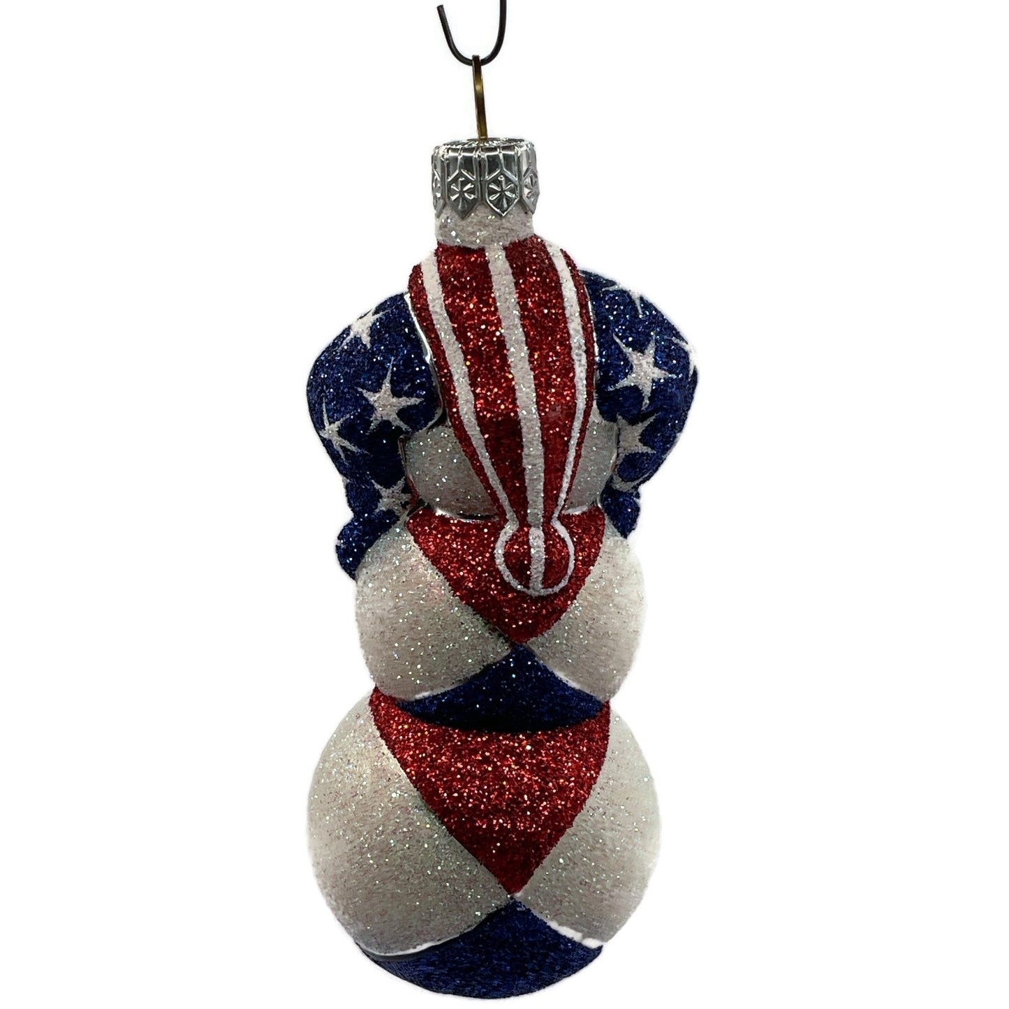 Patricia Breen Harlequin Snowman Patriotic Stars Stripe Christmas Tree Ornament